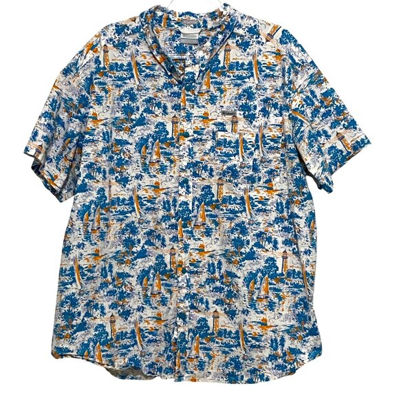 Columbia Mens Button Down Shirt XXL Regular Fit Coastal Oceancore Adventurecore - Picture 2 of 5